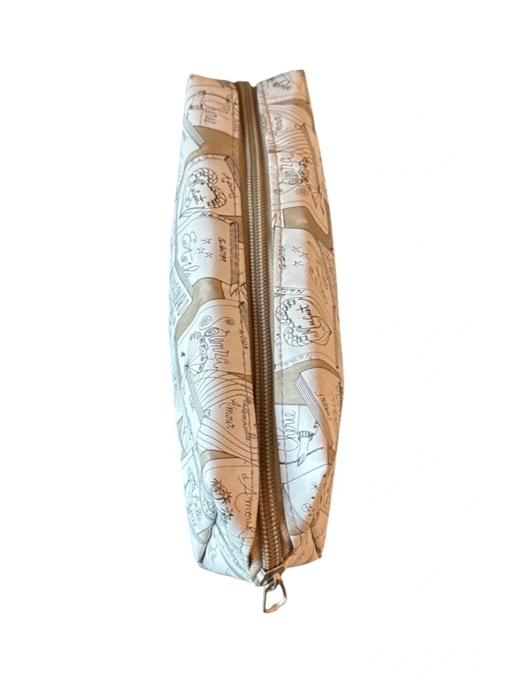 Fragonard Cosmetic Bag in Cream and Tan - Compact Travel Pouch